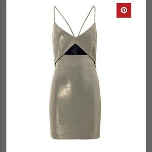 Michelle Mason gold metallic mini dress